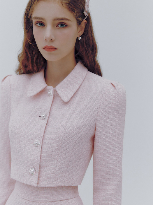 Bell tweed crop jacket(4colors)