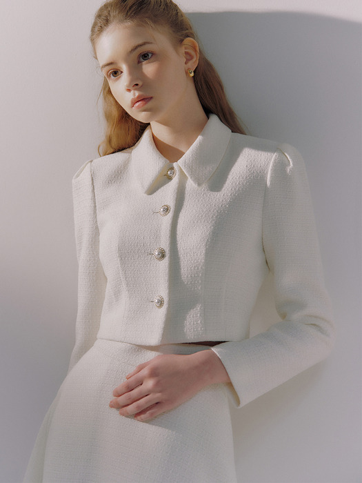 Bell tweed crop jacket(4colors)