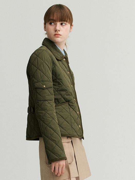 MOTO QUILTING JACKET_KHAKI [U3W0R13345]