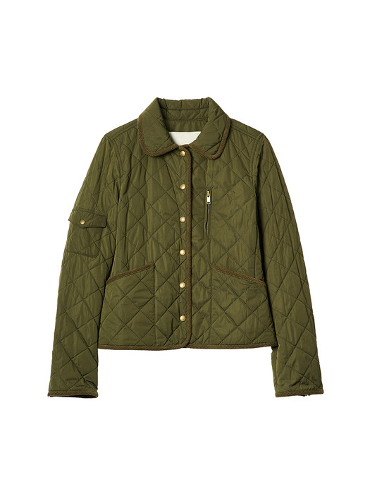 MOTO QUILTING JACKET_KHAKI [U3W0R13345]