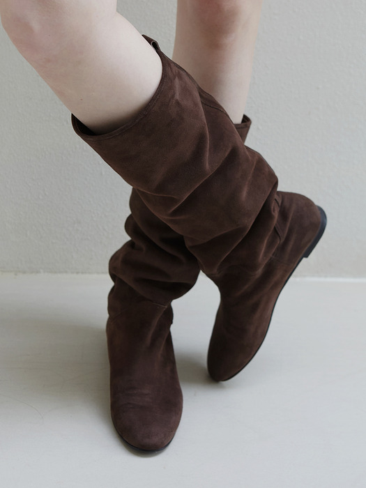 Mrc109 Boston Long Boots (Dark Brown Suede)