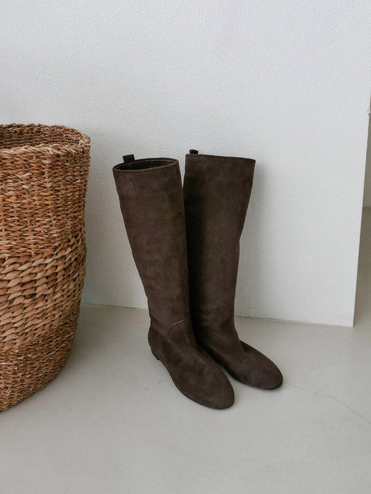 Mrc109 Boston Long Boots (Dark Brown Suede)