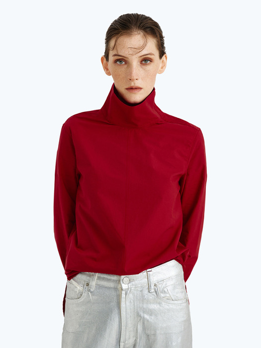 CLASPS DIAGONAL OPEN NECK SHIRTS RED