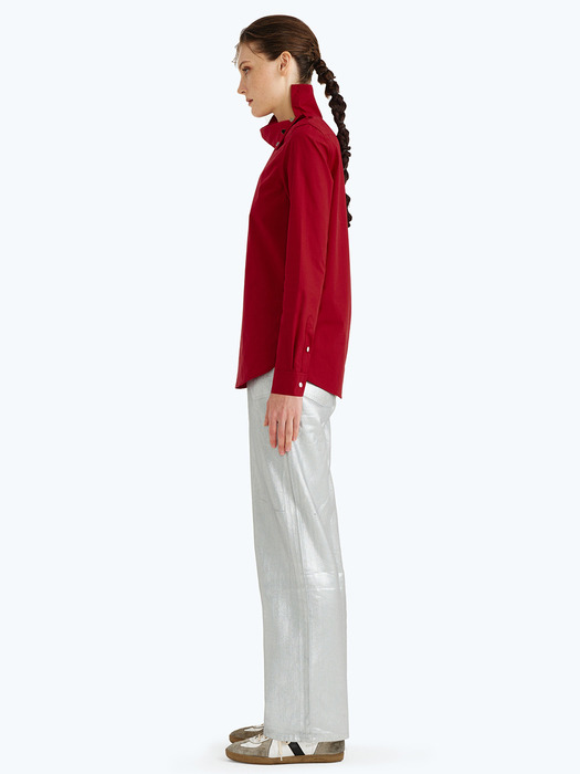 CLASPS DIAGONAL OPEN NECK SHIRTS RED