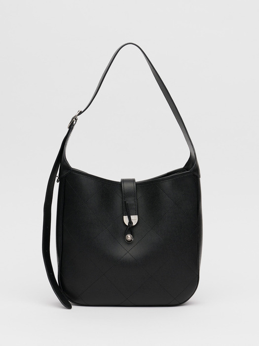 MOIRE SHOULDER BAG_BLACK