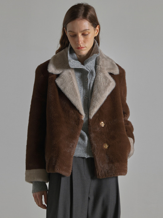 SIGNATURE FUR COAT (BROWN)