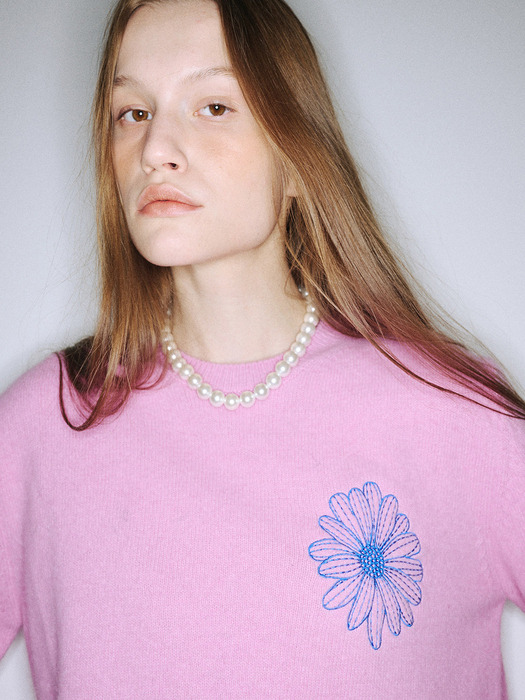 RACCOON BLENDED BASIC CREW NECK_PINK BLUE