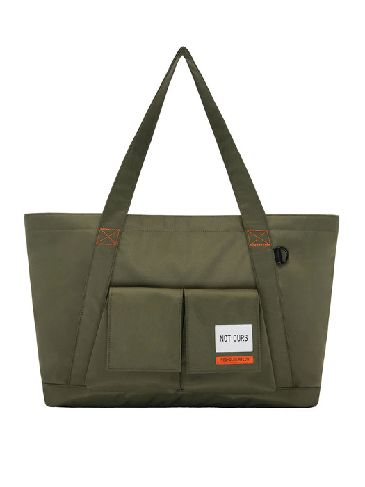 Recycled nylon utility big tote bag | Olive