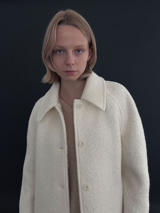 [SALT Label] WOOL BOUCLE HALF COAT_IVORY