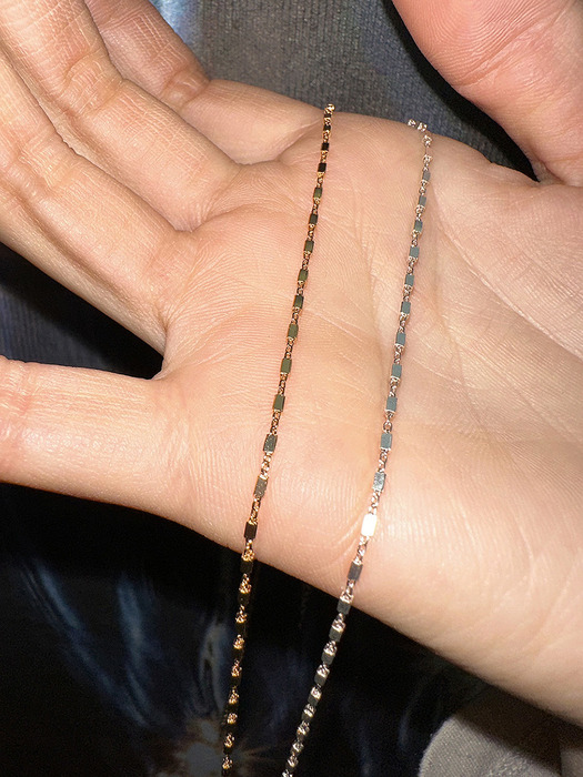 [925silver] Block chain necklace (2color)
