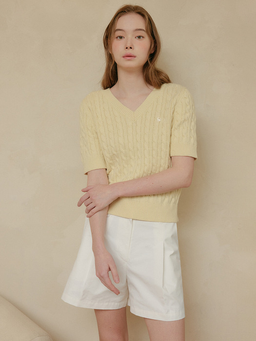 해리 케이블 브이넥 니트 / HARRY CABLE V NECK KNIT_4colors