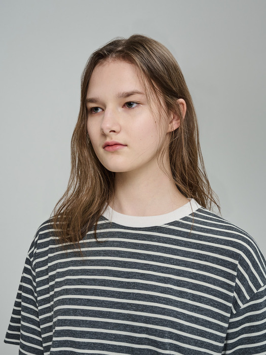 Cotton Stripe T-shirt (Black)