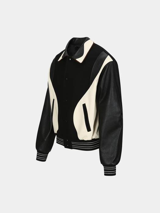 ROBYN VARSITY JACKET awa584m(BLACK)