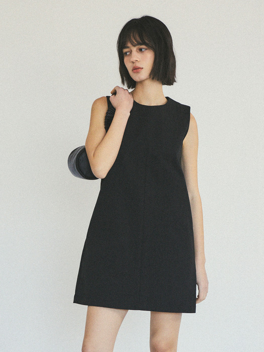 Citta Nylon Classic Mini Dress_CTOP701(Black)