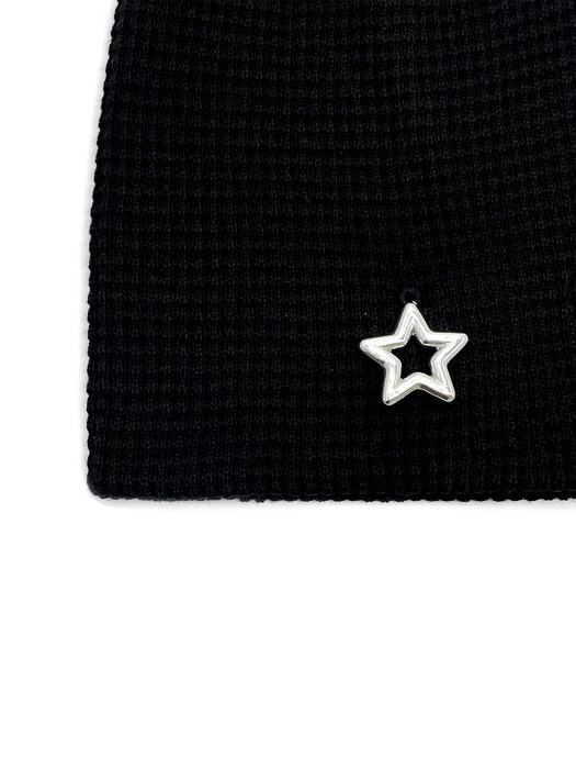 Star Summer Knit Beanie [Black]