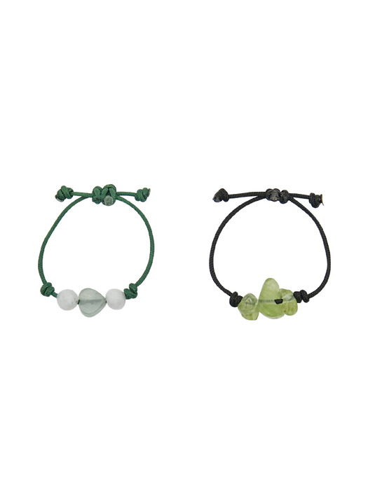 gem string ring set-green