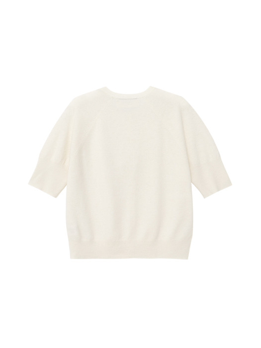 Soft Puff Sleeve Knit Cardigan (Ivory)