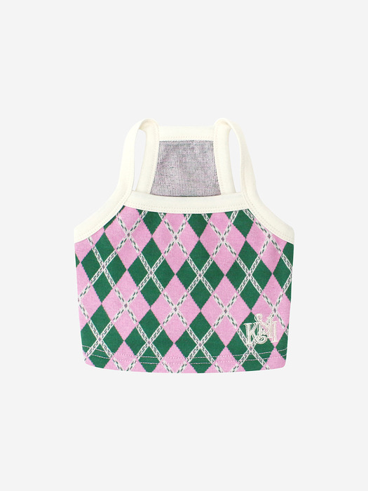 KINI ARGYLE PATTERN CROP TOP-PINK(크롭탑)