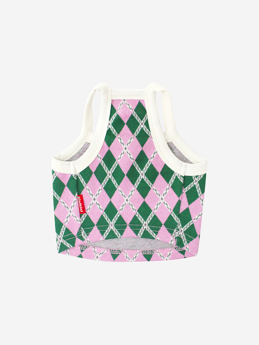 KINI ARGYLE PATTERN CROP TOP-PINK(크롭탑)