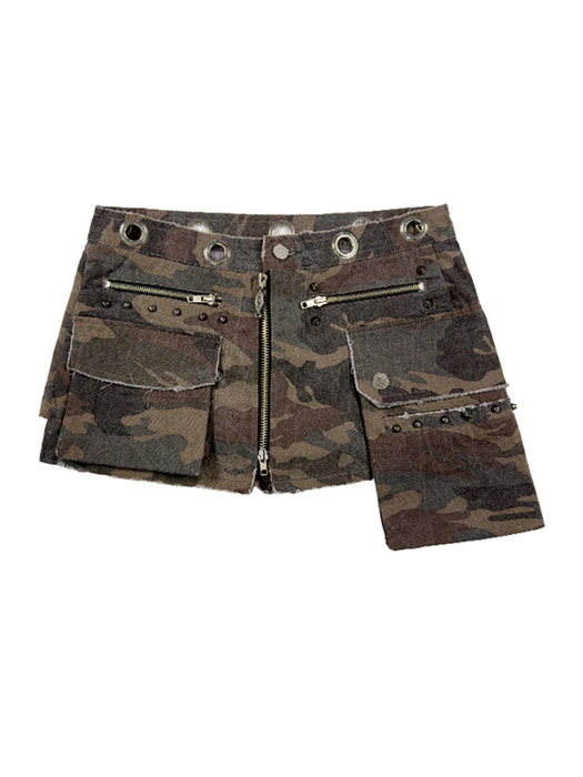 [CocaNButter] Camouflage Pocket Mini Skirt_KHAKI