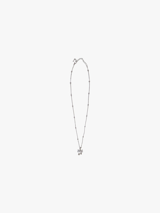 TWINKLE RIBBON CHAIN NECKLACE_WHITE