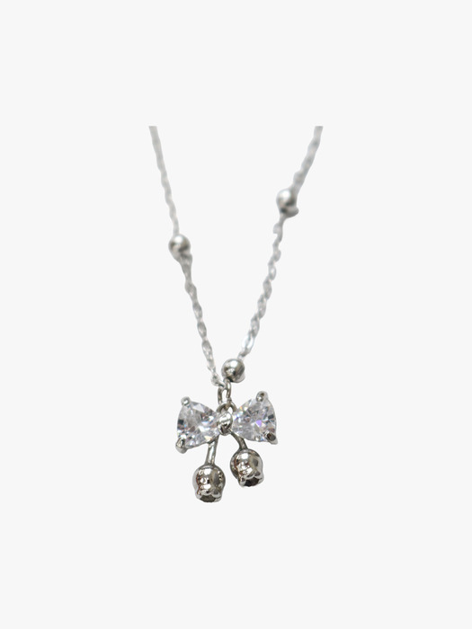 TWINKLE RIBBON CHAIN NECKLACE_WHITE