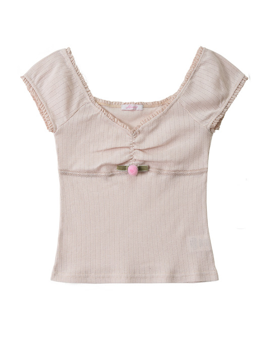 헤티]Pure Rose Cotton Top (Apricot)