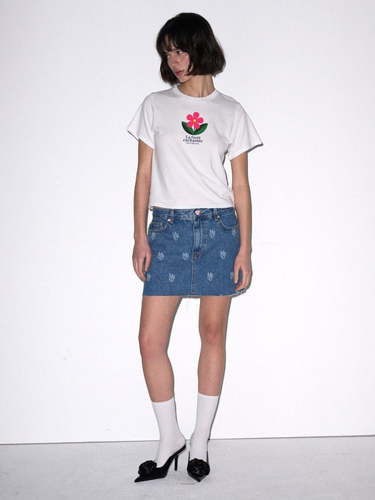 SLIM TSHIRT ENCHANTEE : FLOWER_WHITE