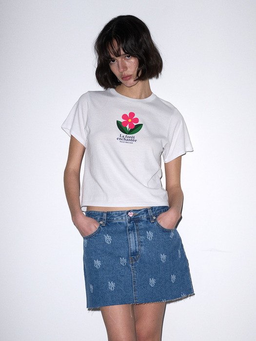 SLIM TSHIRT ENCHANTEE : FLOWER_WHITE