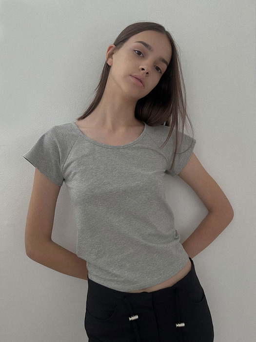 [24 SUMMER][SALT Label] TANIA COTTON T-SHIRT_GRAY