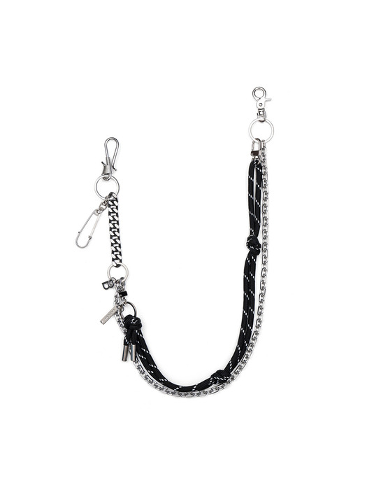 BBD 2-Line Detachable Rope Pants Chain (Silver&Black)