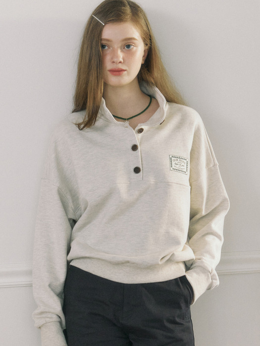 Hope Button-down Sweatshirt - Oatmeal