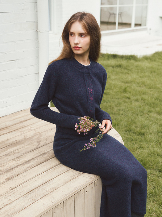 SIGNATURE SLIM CARDIGAN - MULBERRY NAVY