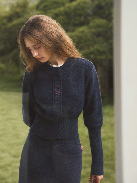 ALPACA SLIM CARDIGAN - MULBERRY NAVY