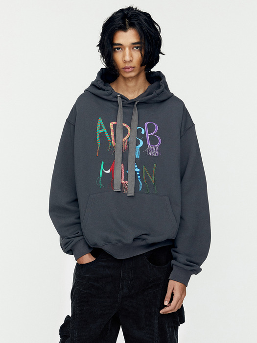 (ESSENTIAL) UNISEX ADSB MILAN EMBROIDERY HOODIE atb1148u(CHARCOAL)