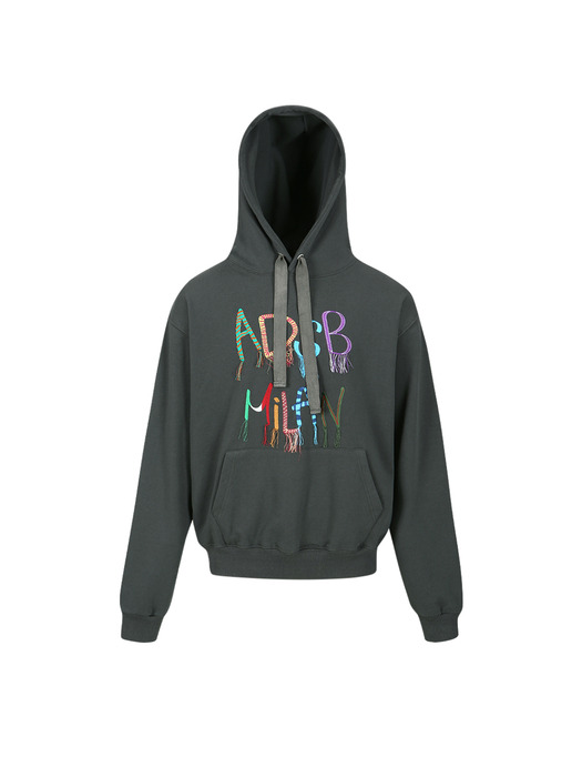 (ESSENTIAL) UNISEX ADSB MILAN EMBROIDERY HOODIE atb1148u(CHARCOAL)