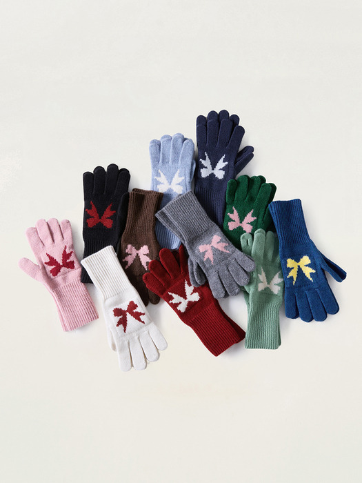 [단독] Ribbon Wool Gloves (10 Colors)