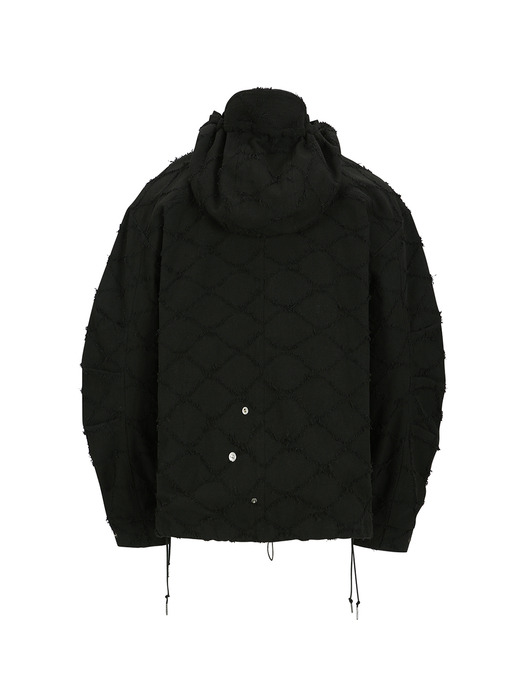 LACE-UP ANORAK HOODIE atb1141m(BLACK)