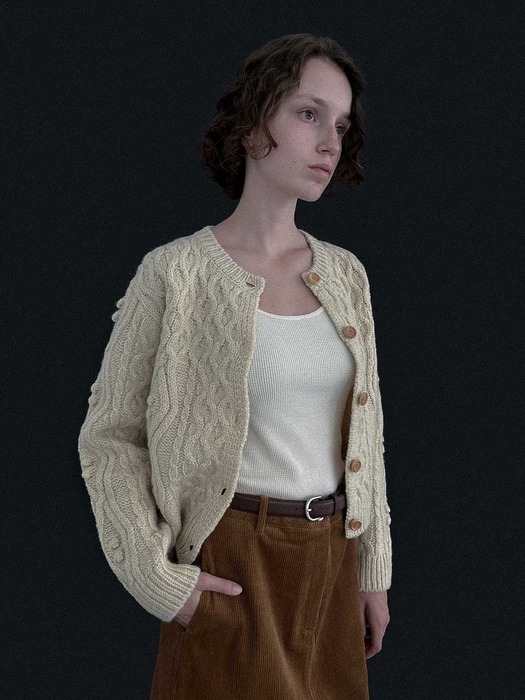 [24 FALL][SALT Label] CRAPE KNIT CARDIGAN_BEIGE