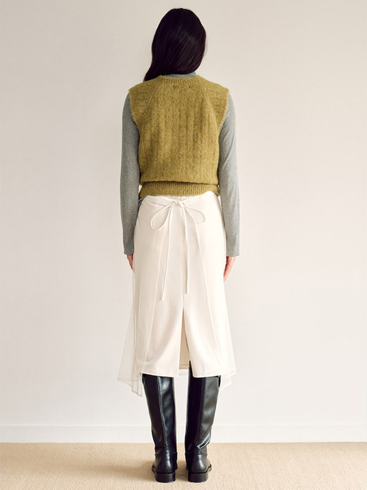 Round Knit Vest  Olive (KE4X5UM01J)