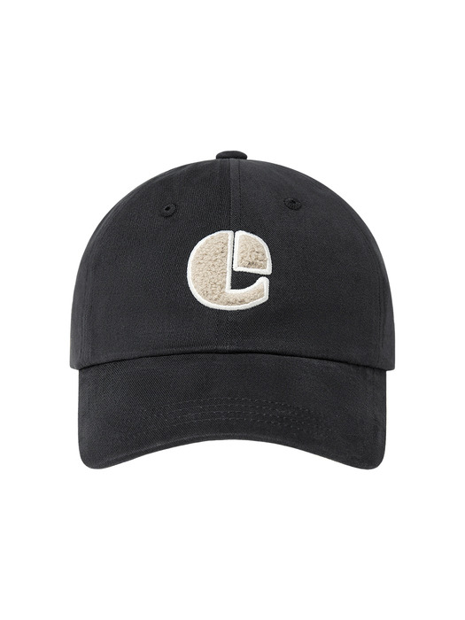 BOUCLE VINTAGE LOGO BALL CAP-BLACK