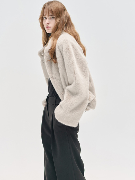 24WN fur crop jacket [ECRU]