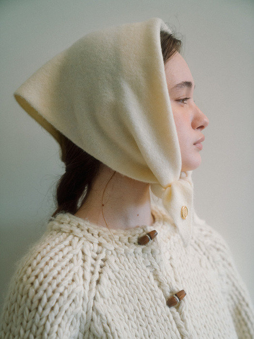 Basic Wool Knit Scarf - Ivory