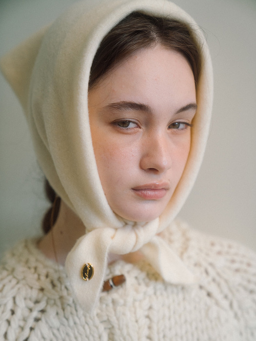 Basic Wool Knit Scarf - Ivory