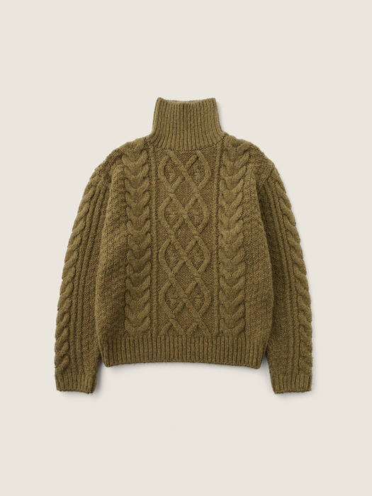 Old Father High Neck Sweater (Khaki Brown)