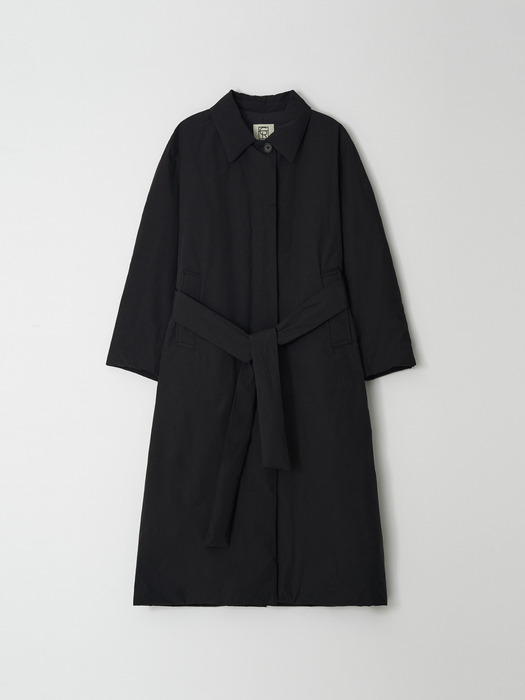 GOOSE DOWN BALMACAAN LONG COAT - BLACK