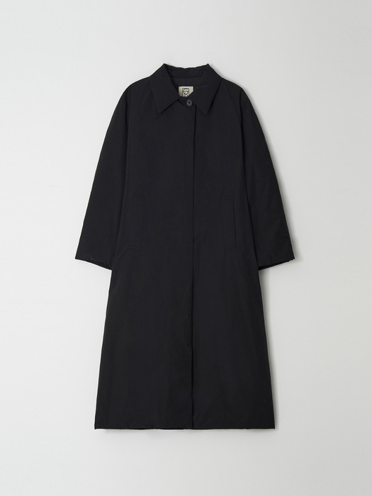 GOOSE DOWN BALMACAAN LONG COAT - BLACK