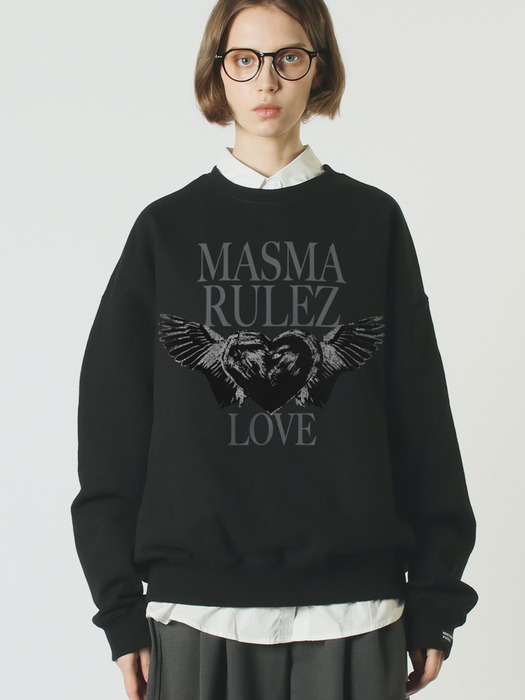 Heart of wings sweatshirt _ Black