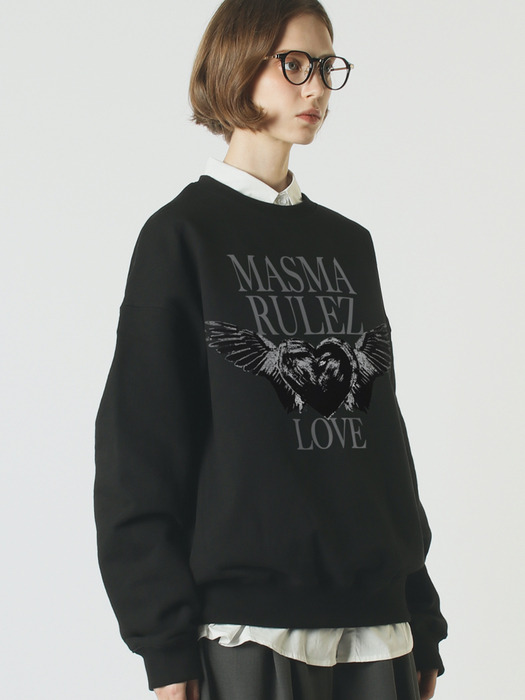 Heart of wings sweatshirt _ Black