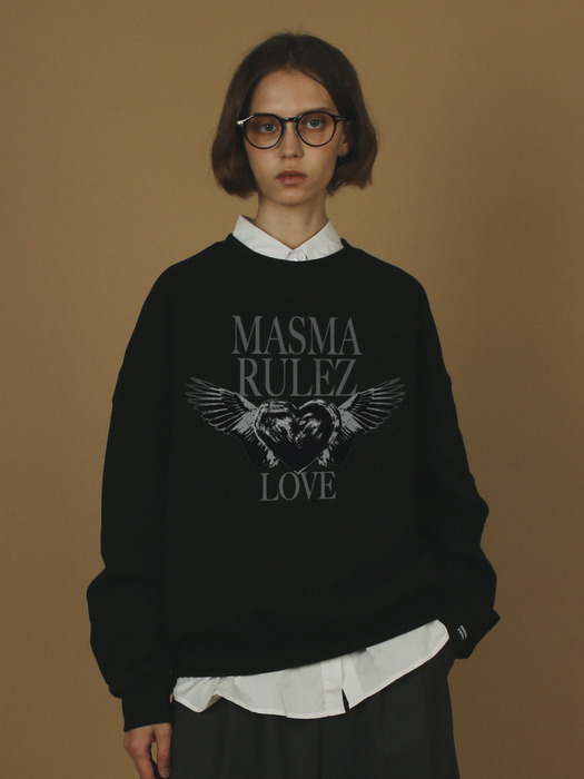 Heart of wings sweatshirt _ Black